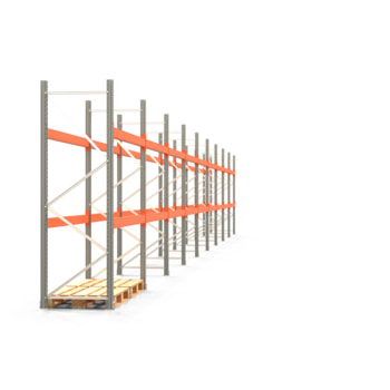Palettenregal ARTUS - Regalreihe mit 9 Feldern - Fachlast 2.000 kg - 2.500 x 25.150 x 800 mm (HxBxT) - Schwerlastregal Palettenregal ARTUS - Regalreihe mit 9 Feldern - Fachlast 2.000 kg - 2.500 x 25.150 x 800 mm (HxBxT) - Schwerlastregal