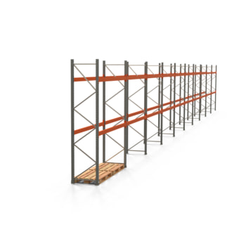 Palettenregal ARTUS - Regalreihe mit 10 Feldern - Fachlast 2.000 kg - 3.500 x 27.935 x 800 mm (HxBxT) - Schwerlastregal Palettenregal ARTUS - Regalreihe mit 10 Feldern - Fachlast 2.000 kg - 3.500 x 27.935 x 800 mm (HxBxT) - Schwerlastregal
