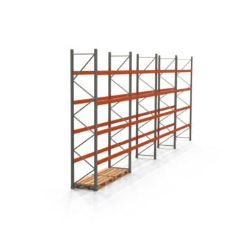 Palettenregal ARTUS - Regalreihe mit 4 Feldern - Fachlast 2.000 kg - Feldlast 8.000 kg - 4.000 x 11.225 x 800 mm (HxBxT) - Schwerlastregal Palettenregal ARTUS - Regalreihe mit 4 Feldern - Fachlast 2.000 kg - Feldlast 8.000 kg - 4.000 x 11.225 x 800 mm (HxBxT) - Schwerlastregal