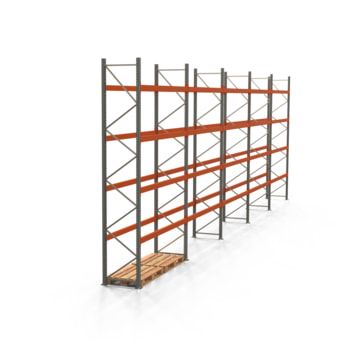 Palettenregal ARTUS - Regalreihe mit 5 Feldern - Fachlast 2.000 kg - Feldlast 8.000 kg - 4.500 x 14.010 x 800 mm (HxBxT) - Schwerlastregal Palettenregal ARTUS - Regalreihe mit 5 Feldern - Fachlast 2.000 kg - Feldlast 8.000 kg - 4.500 x 14.010 x 800 mm (HxBxT) - Schwerlastregal