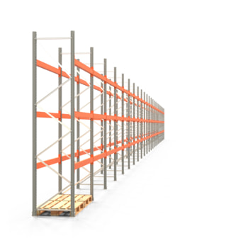 Palettenregal ARTUS - Regalreihe mit 24 Feldern - Fachlast 2.100 kg - Feldlast 6.300 kg - 3.500 x 66.925 x 800 mm (HxBxT) - Schwerlastregal 