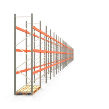 Palettenregal ARTUS - Regalreihe mit 30 Feldern - Fachlast 2.100 kg - Feldlast 6.300 kg - 3.500 x 83.635 x 800 mm (HxBxT) - Schwerlastregal 