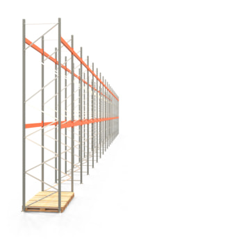 Palettenregal ARTUS - Regalreihe mit 20 Feldern und 2 Träger-Ebenen - Fachlast 3.000 kg - 6.000 x 56.100 x 1.100 mm (HxBxT) - Schwerlastregal 