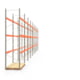 Palettenregal ARTUS - Regalreihe mit 9 Feldern und 3 Träger-Ebenen - Fachlast 2.910 kg - 5.000 x 25.150 x 1.100 mm (HxBxT) - Schwerlastregal