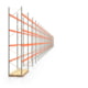 Palettenregal ARTUS - Regalreihe mit 30 Feldern und 4 Träger-Ebenen - Fachlast 2.250 kg - 6.000 x 84.100 x 1.100 mm (HxBxT) - Schwerlastregal