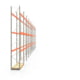 Palettenregal ARTUS - Regalreihe mit 10 Feldern und 3 Träger-Ebenen - Fachlast 2.770 kg - 6.500 x 28.100 x 800 mm (HxBxT) - Schwerlastregal