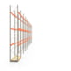 Palettenregal ARTUS - Regalreihe mit 11 Feldern und 3 Träger-Ebenen - Fachlast 2.770 kg - 6.500 x 30.900 x 800 mm (HxBxT) - Schwerlastregal